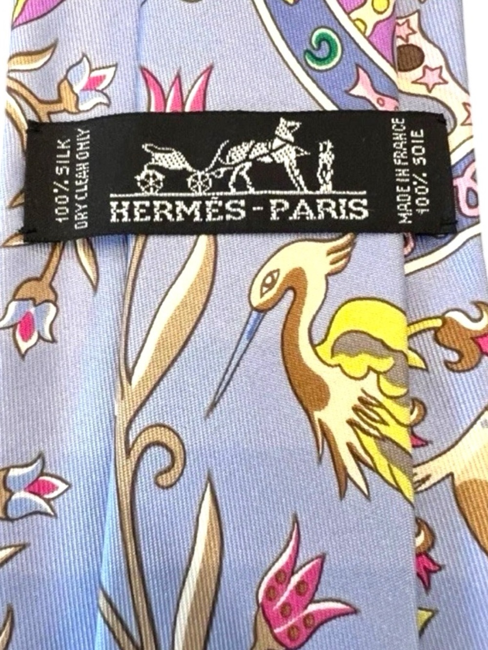 Hermès Vintage Graphic Tie Lavender Multi-Colored Pattern 100% Silk - Picture 5 of 8